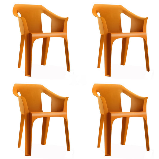 Garbar cool set 4 silla con brazos exterior naranja