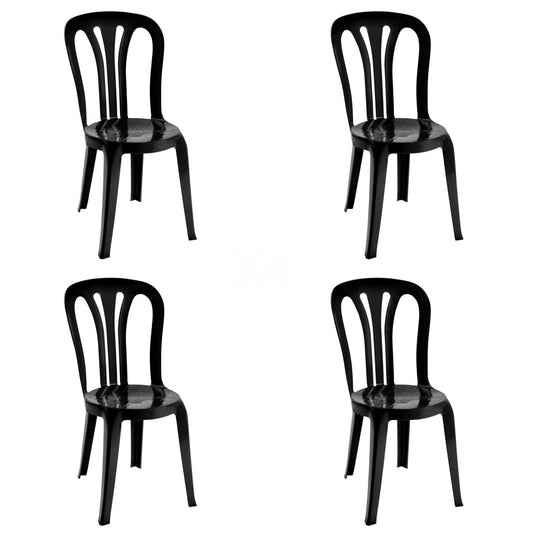 Garbar garrotxa set 4 silla exterior negro