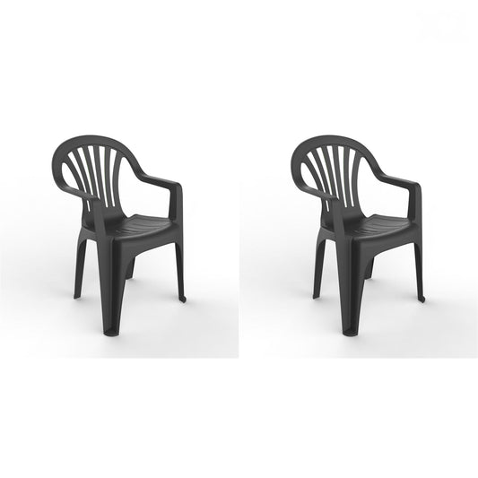Garbar pals set 2 silla con brazos exterior antracita