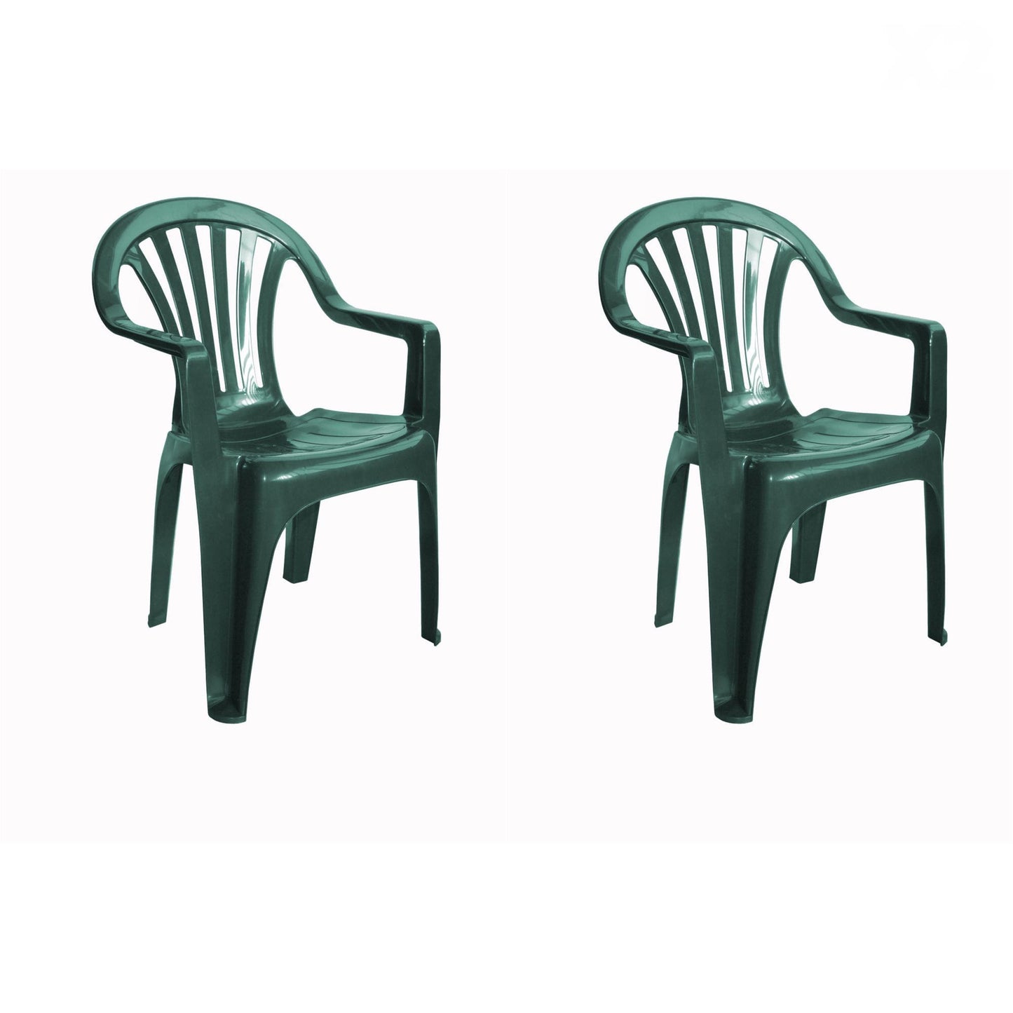 Garbar pals set 2 silla con brazos exterior verde oscuro