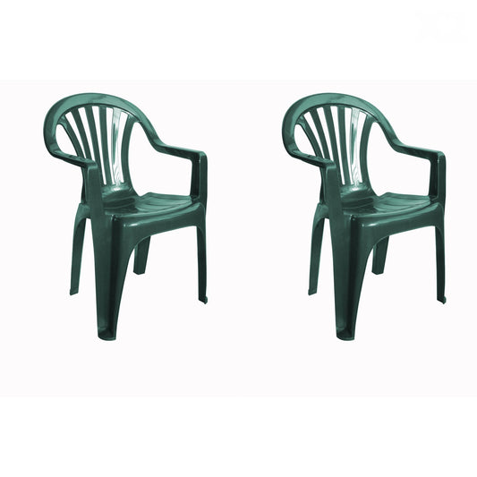 Garbar pals set 2 silla con brazos exterior verde oscuro