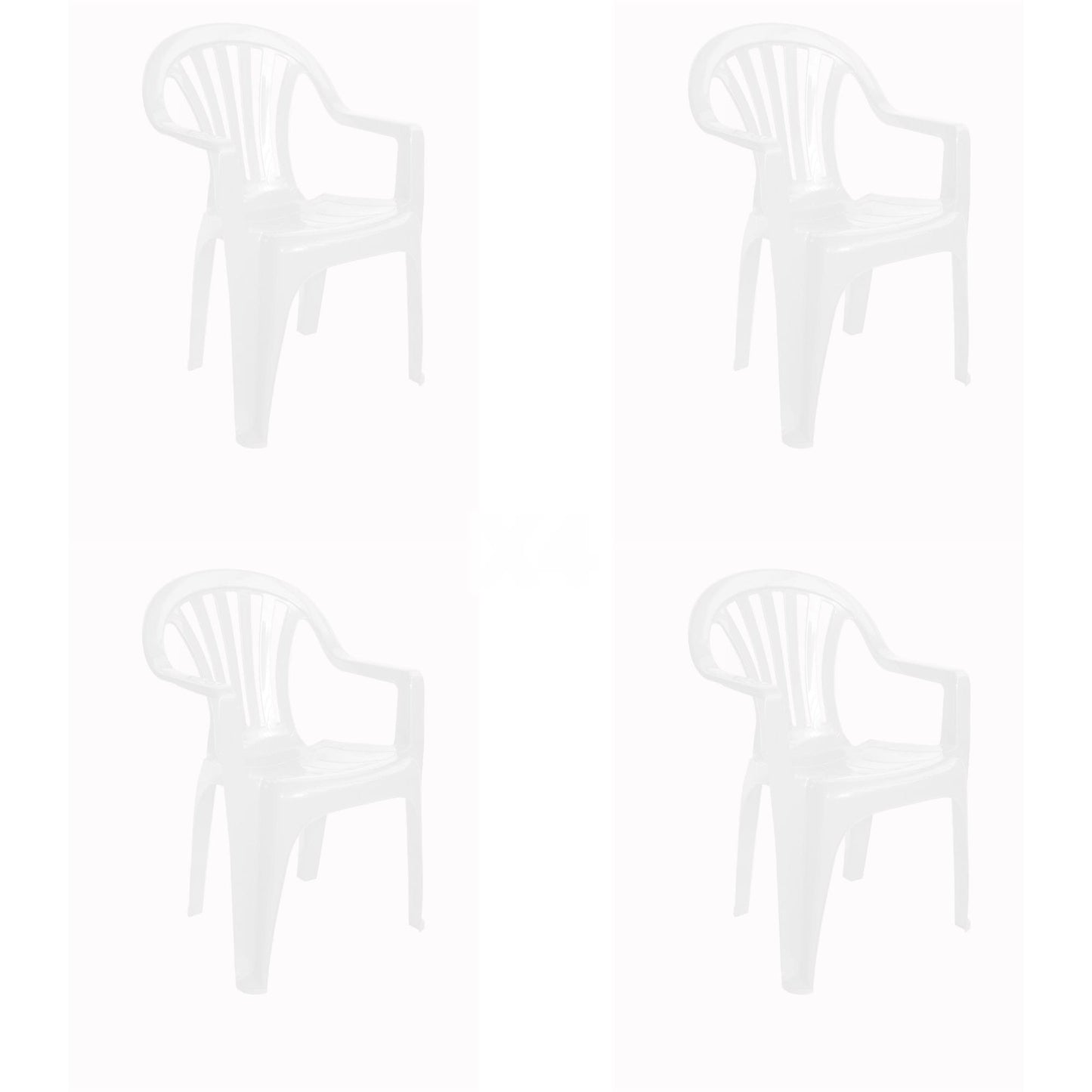 Garbar pals set 4 silla con brazos exterior blanco