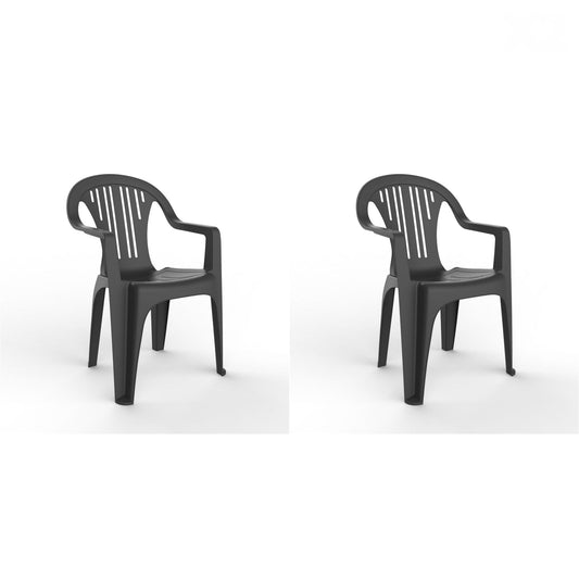 Garbar port set 2 silla con brazos exterior antracita