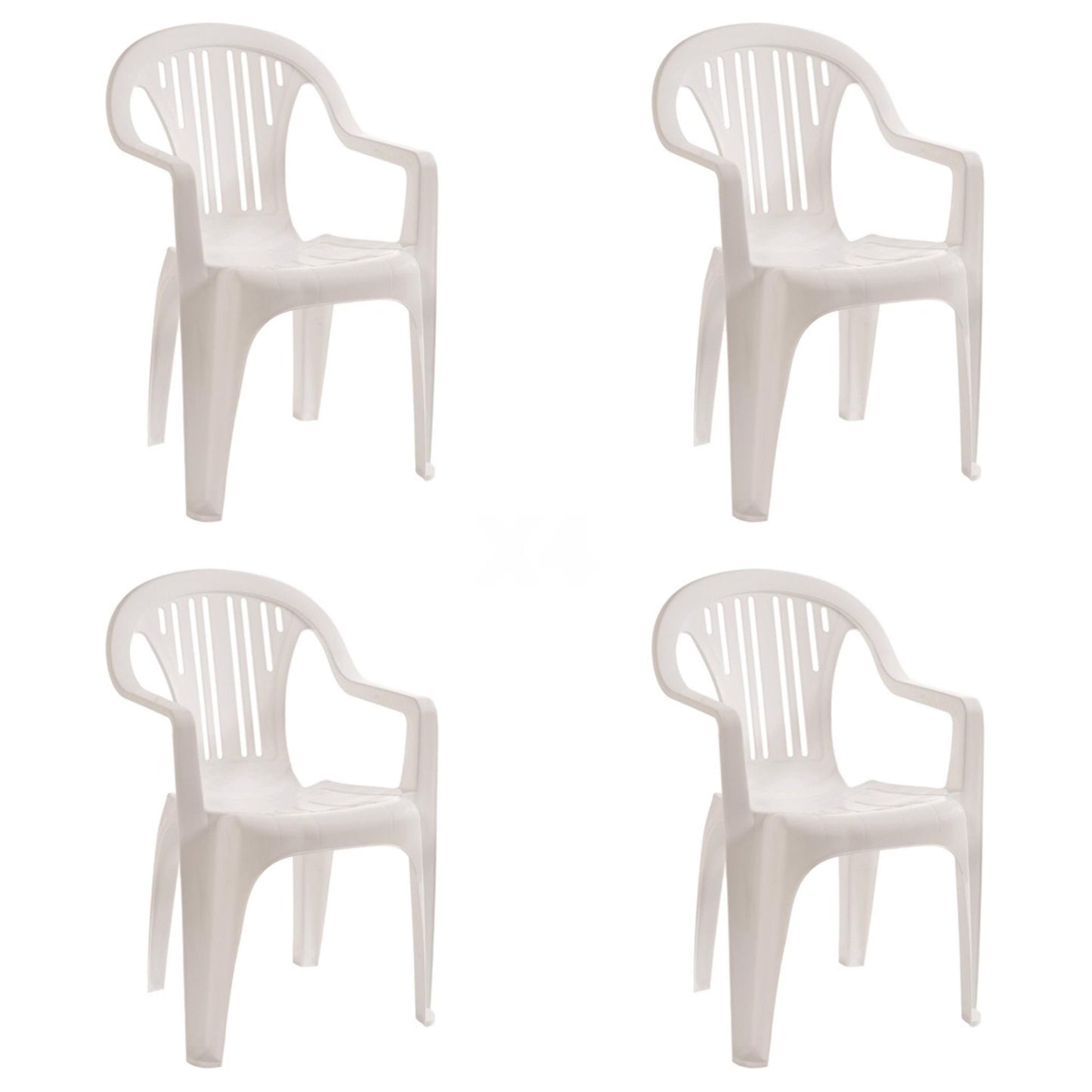 Garbar port set 4 silla con brazos exterior blanco