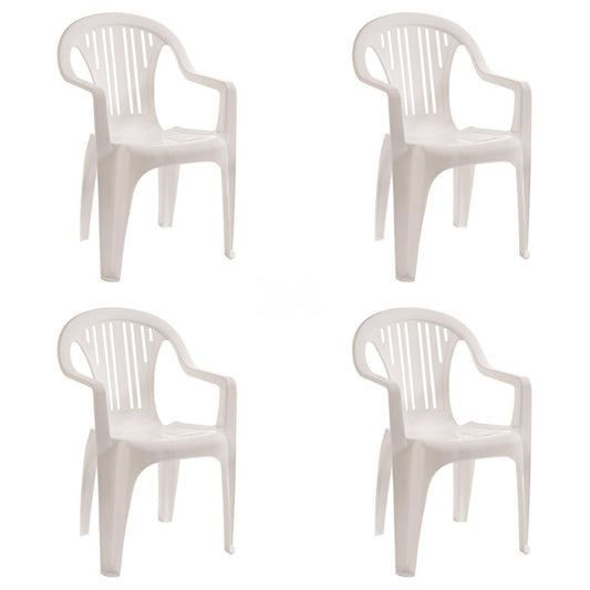 Garbar port set 4 silla con brazos exterior blanco