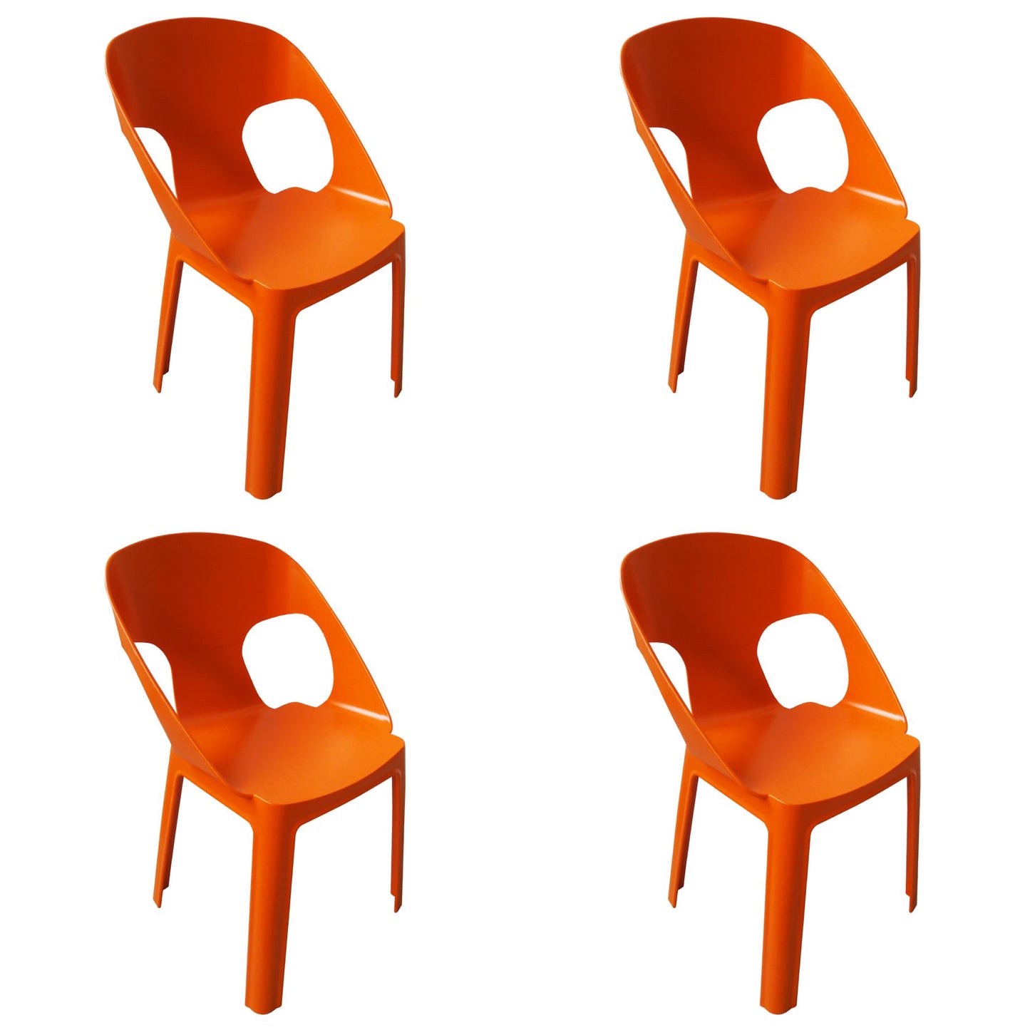 Garbar rita set 4 silla infantil interior, exterior naranja