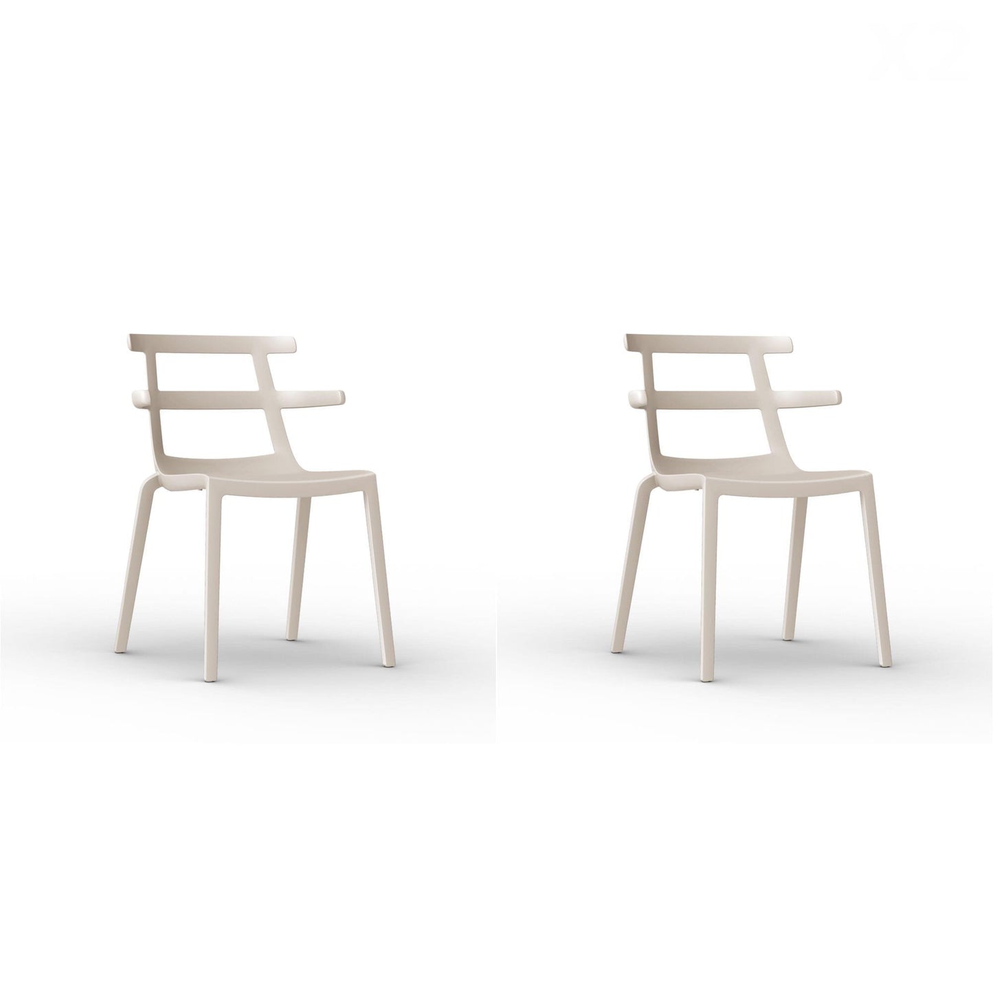 Resol tokyo set 2 silla interior, exterior marfil