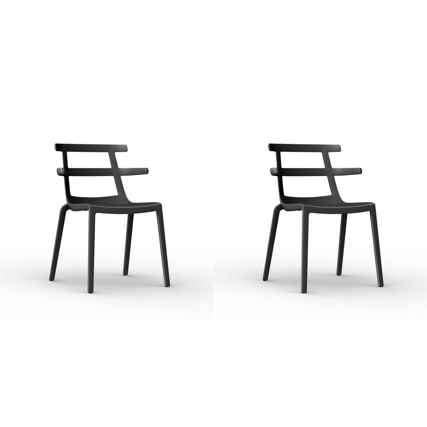 Resol tokyo set 2 silla interior, exterior negro