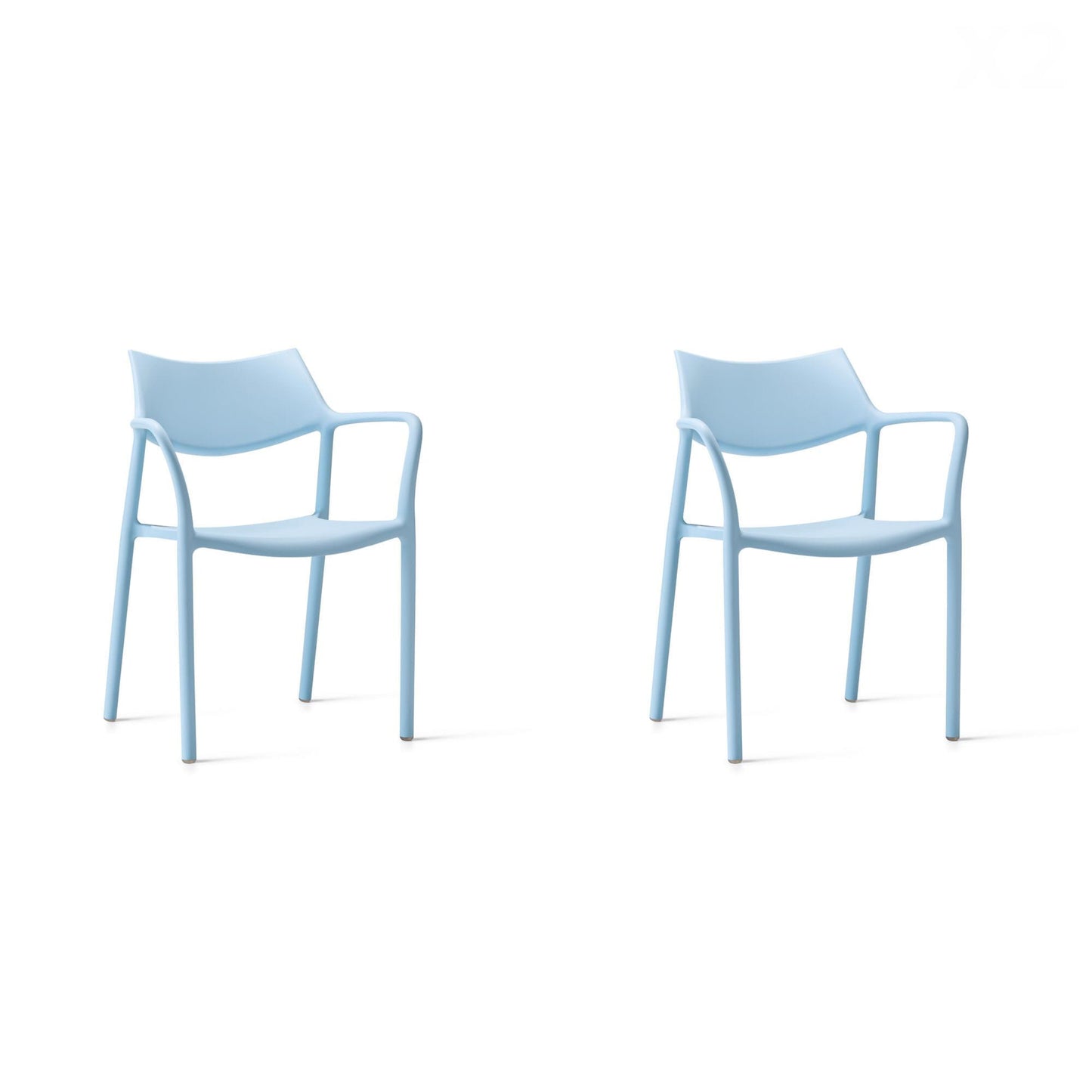 Resol splash aire set 2 silla con brazos interior, exterior azul cielo
