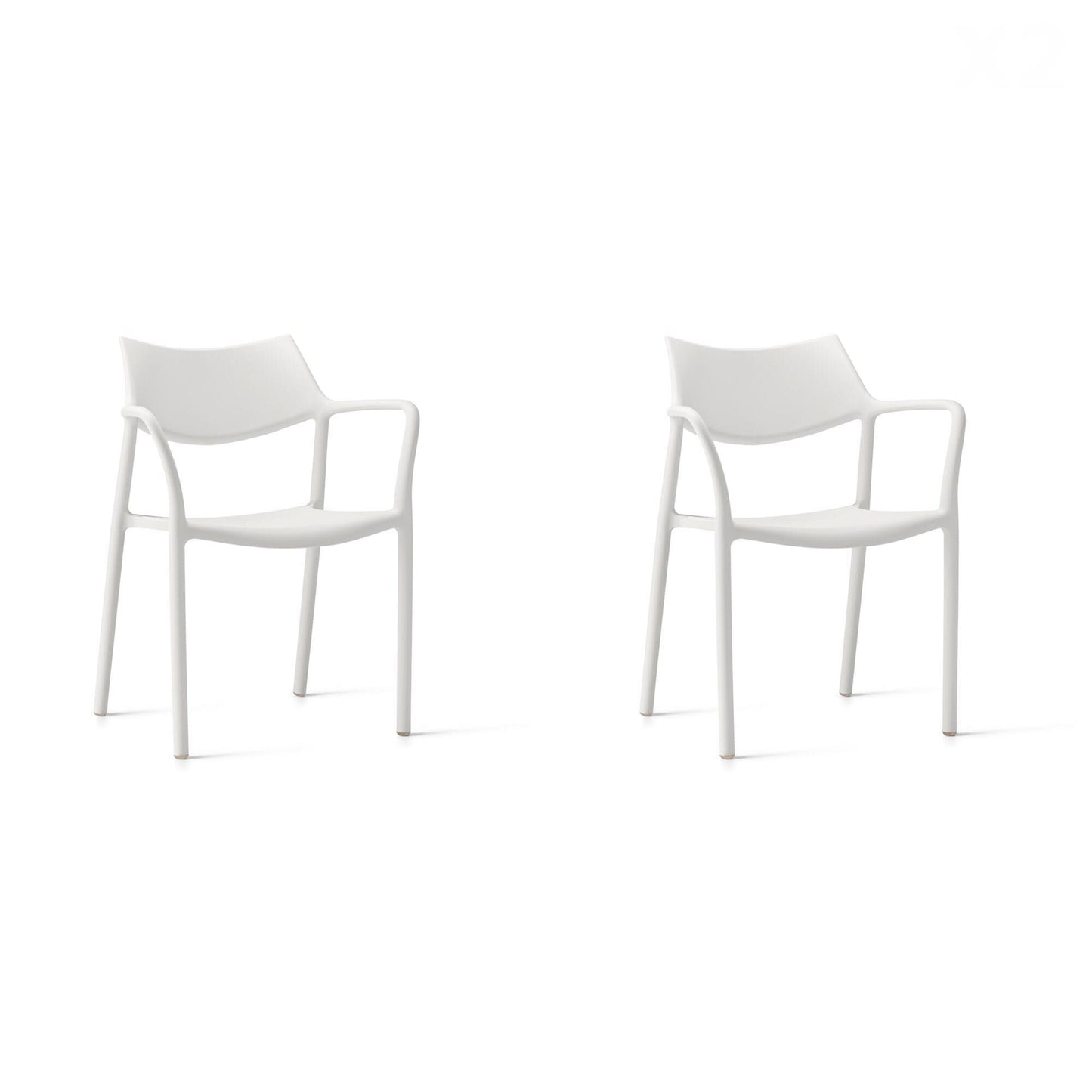 Resol splash aire set 2 silla con brazos interior, exterior marfil