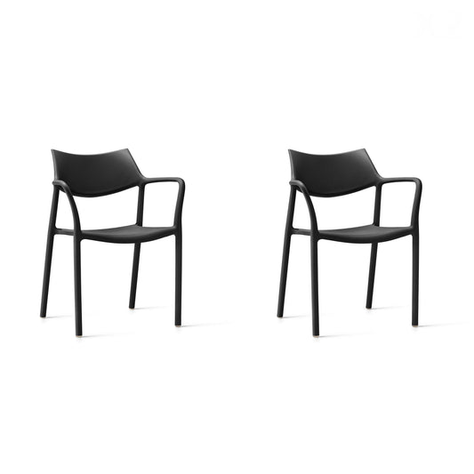 Resol splash aire set 2 silla con brazos interior, exterior negro