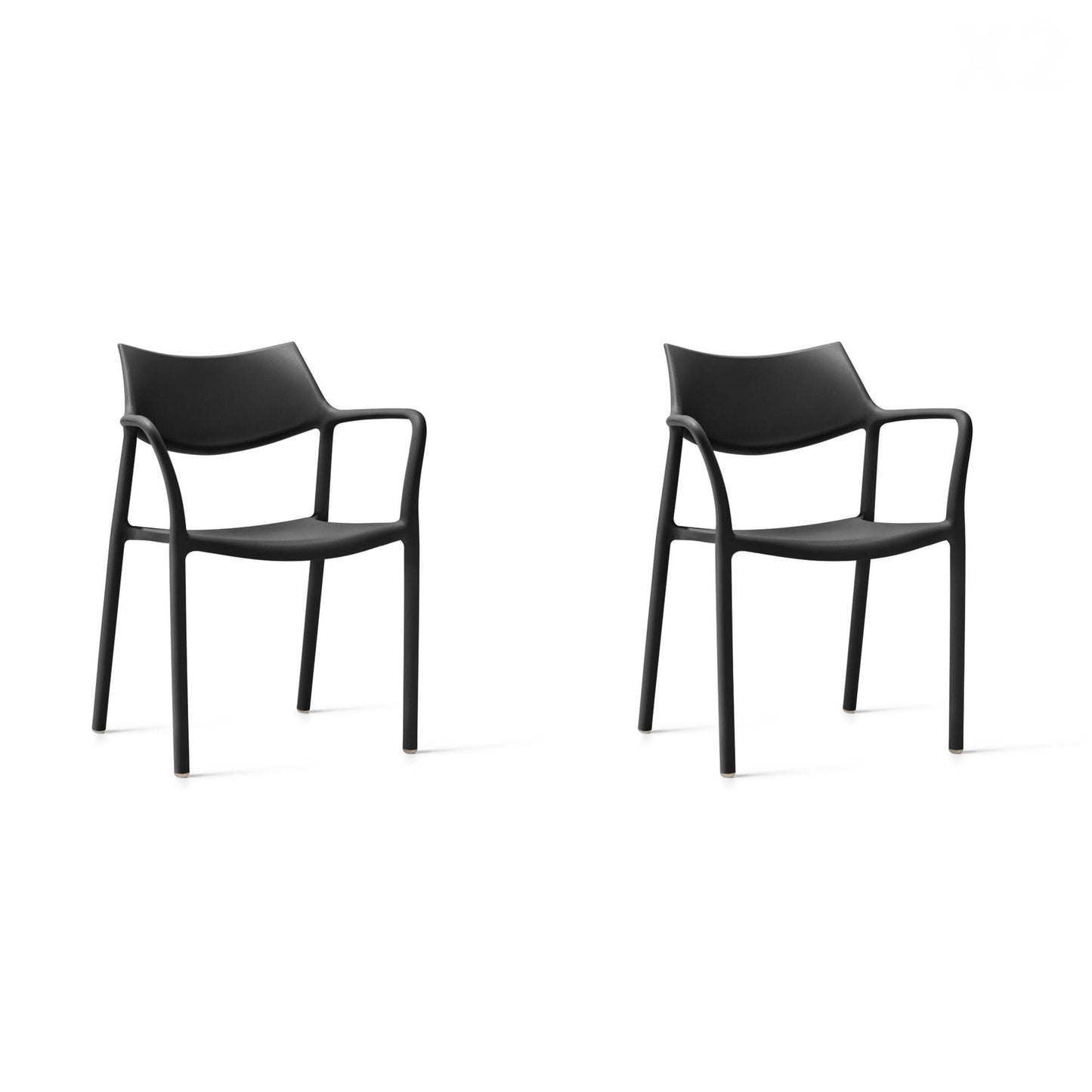 Resol splash aire set 2 silla con brazos interior, exterior negro