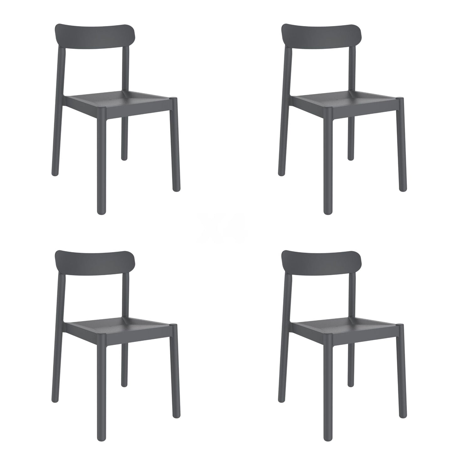 Garbar elba set 4 silla interior, exterior gris oscuro