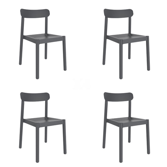 Garbar elba set 4 silla interior, exterior gris oscuro