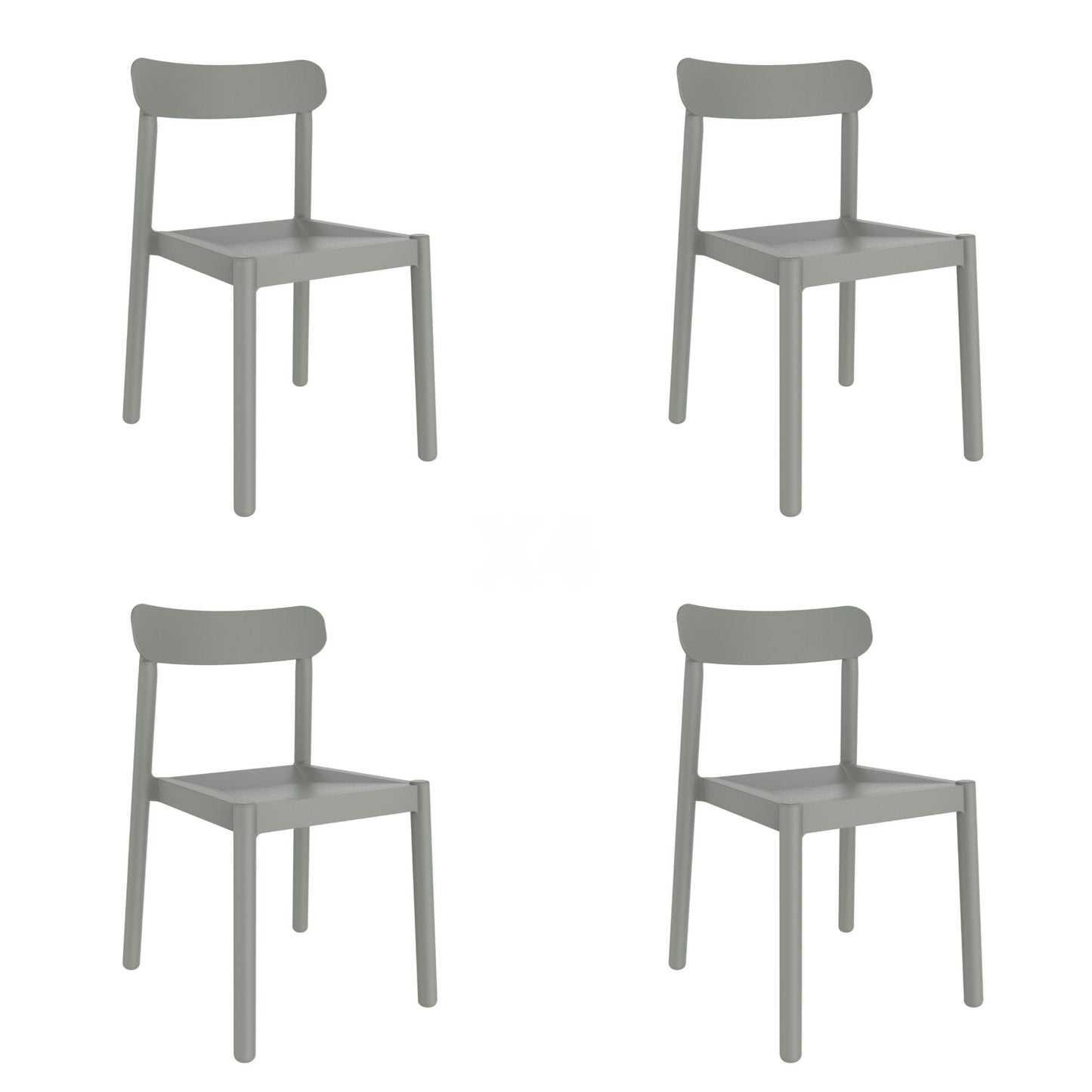 Garbar elba set 4 silla interior, exterior gris verdoso