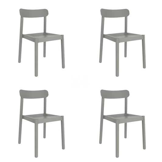 Garbar elba set 4 silla interior, exterior gris verdoso