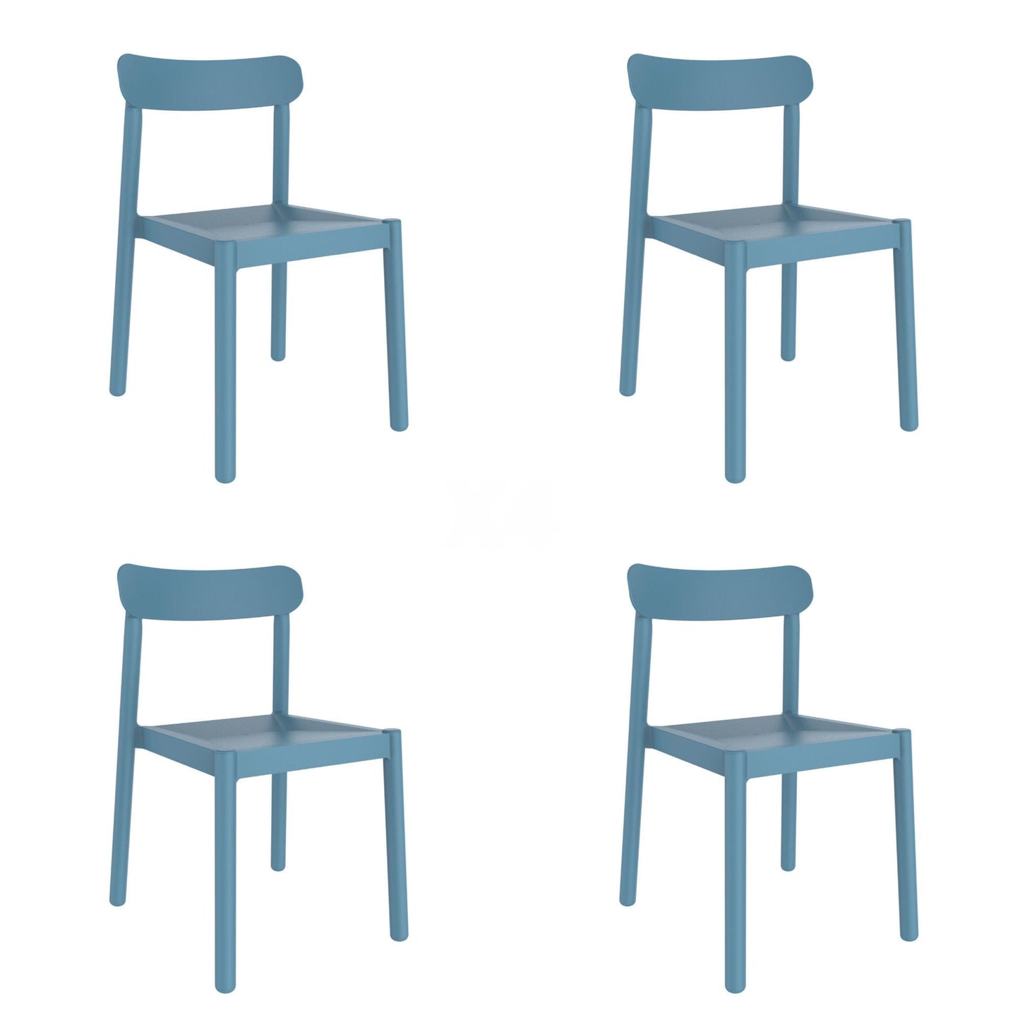 Garbar elba set 4 silla interior, exterior azul retro