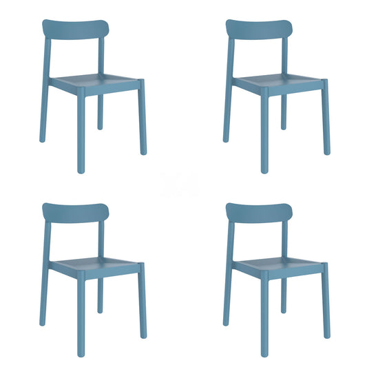 Garbar elba set 4 silla interior, exterior azul retro