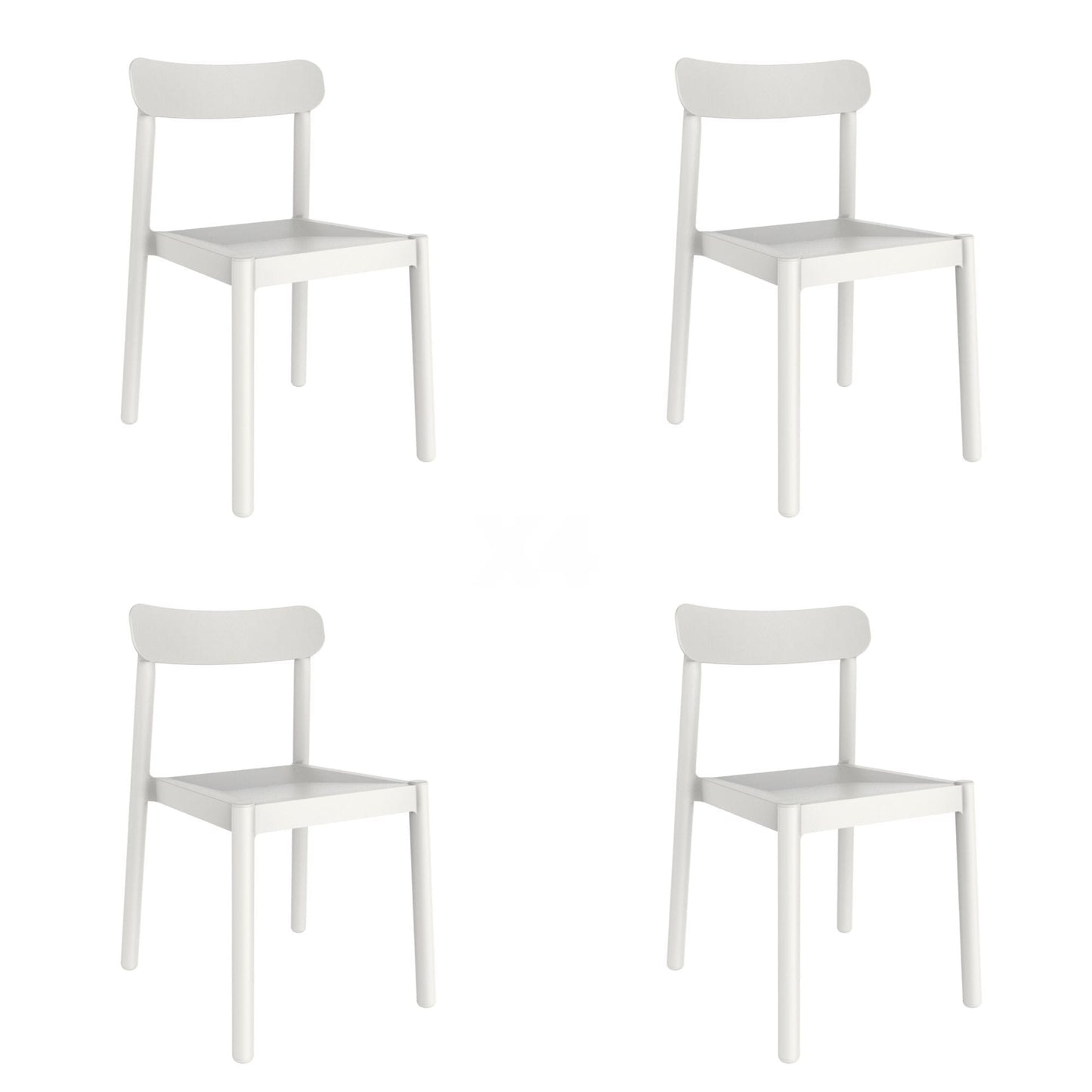 Garbar elba set 4 silla interior, exterior blanco