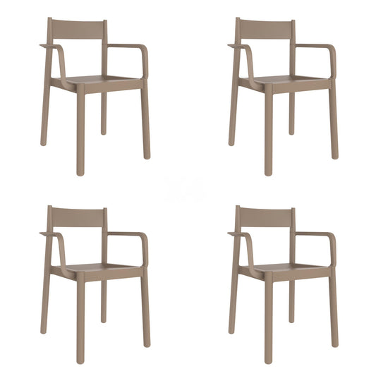 Garbar danna set 4 silla con brazos interior, exterior arena