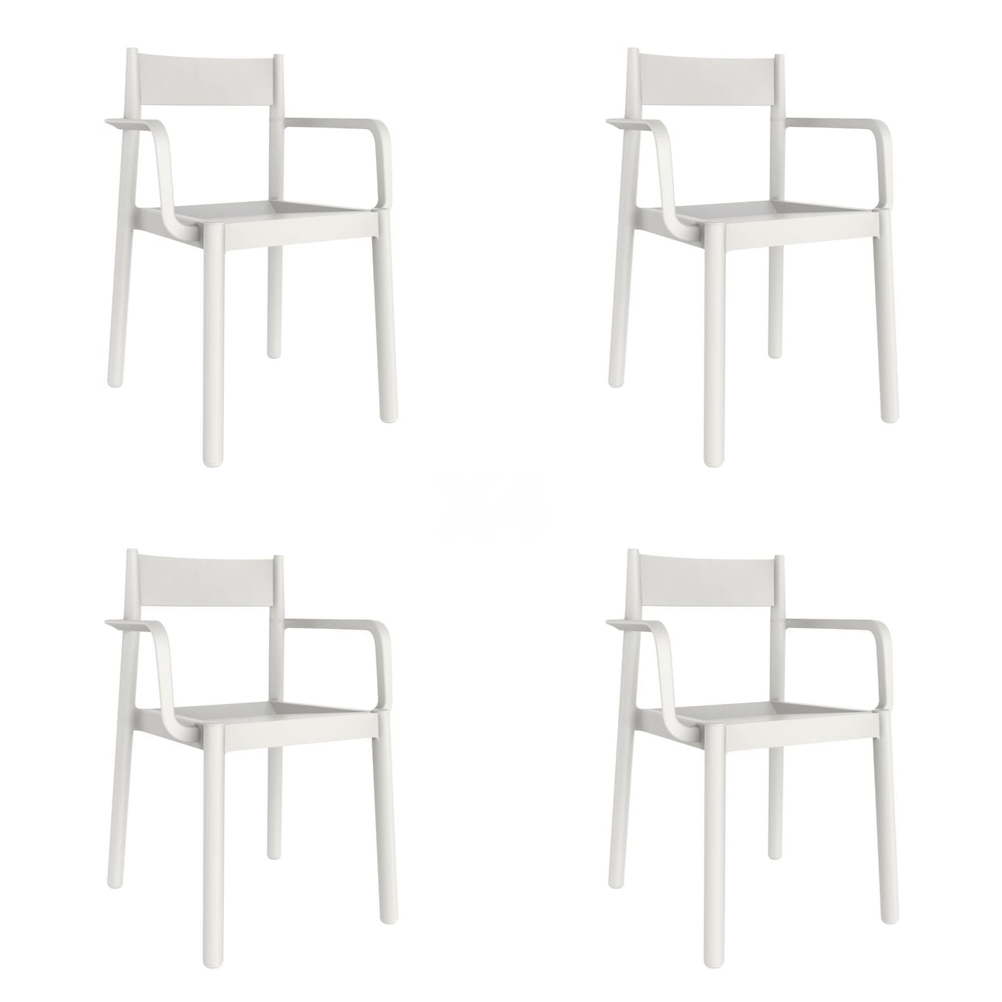 Garbar danna set 4 silla con brazos interior, exterior blanco