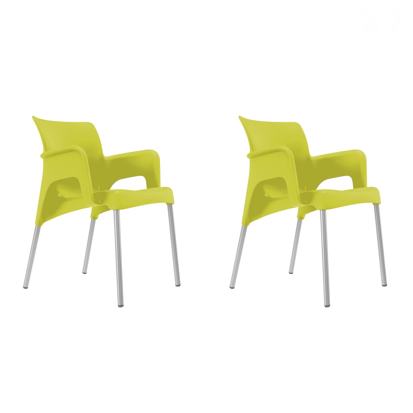 Garbar sun set 2 silla con brazos interior, exterior verde lima