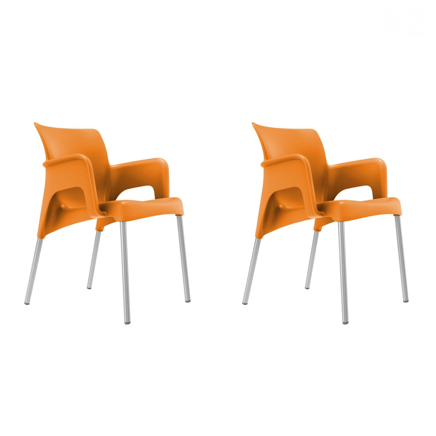 Garbar sun set 2 silla con brazos interior, exterior naranja