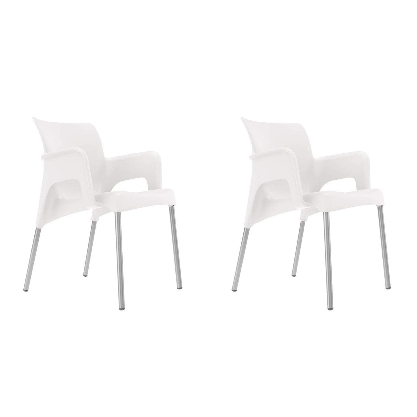 Garbar sun set 2 silla con brazos interior, exterior blanco