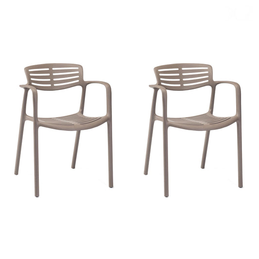 Resol toledo aire set 2 silla con brazos interior, exterior chocolate