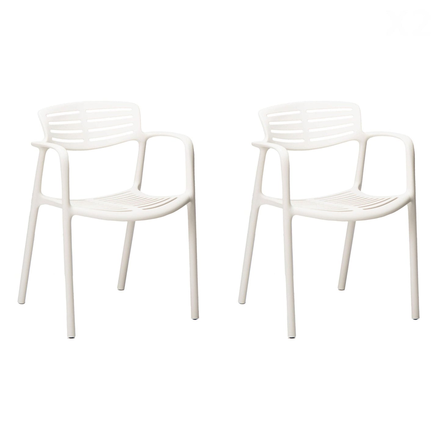 Resol toledo aire set 2 silla con brazos interior, exterior blanco