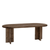 Mesa de comedor de madera maciza ovalada en tono nogal de 200x85cm - DECOWOOD