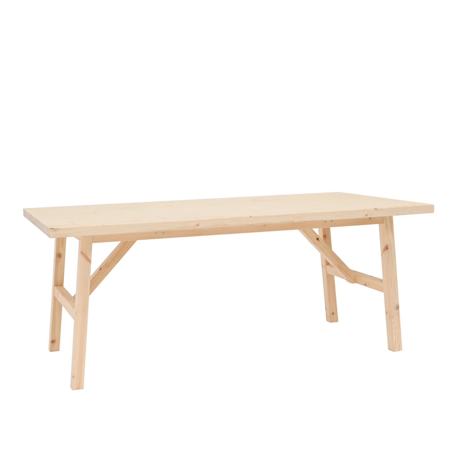 Mesa de comedor de madera maciza en tono natural de 160x90cm - DECOWOOD