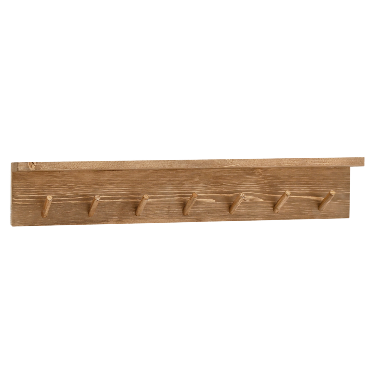 Colgador de pared de madera maciza en tono roble oscuro de 61x9,5cm - DECOWOOD