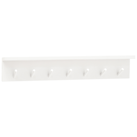 Colgador de pared de madera maciza en tono blanco de 61x9,5cm - DECOWOOD