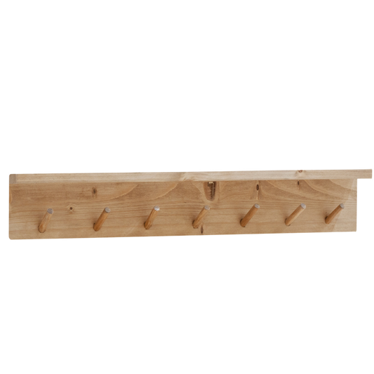 Colgador de pared de madera maciza en tono roble medio de 61x9,5cm - DECOWOOD