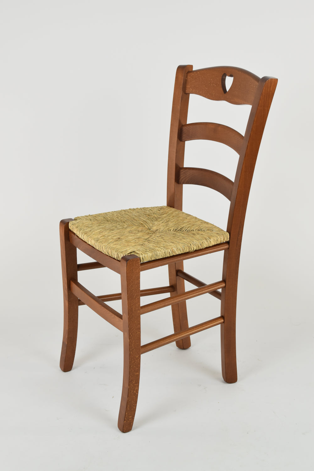 Tommychairs - Set 2 sillas de Cocina y Comedor Cuore, Estructura en Madera de Haya Color Nogal claro y Asiento en Paja