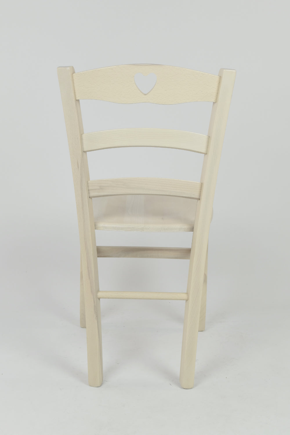 Tommychairs - Set 4 sillas de Cocina y Comedor Cuore, Estructura en Madera de Haya Color anilina Blanca y Asiento en Madera