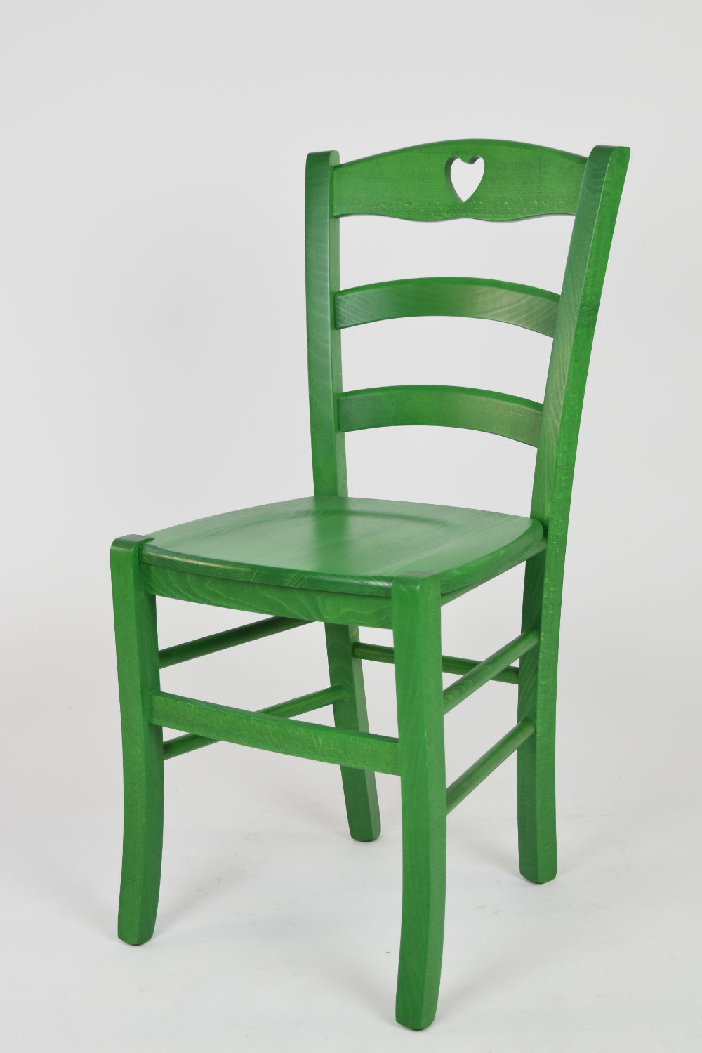 Tommychairs - Set 2 sillas de Cocina y Comedor Cuore, Estructura en Madera de Haya Color anilina Verde y Asiento en Madera