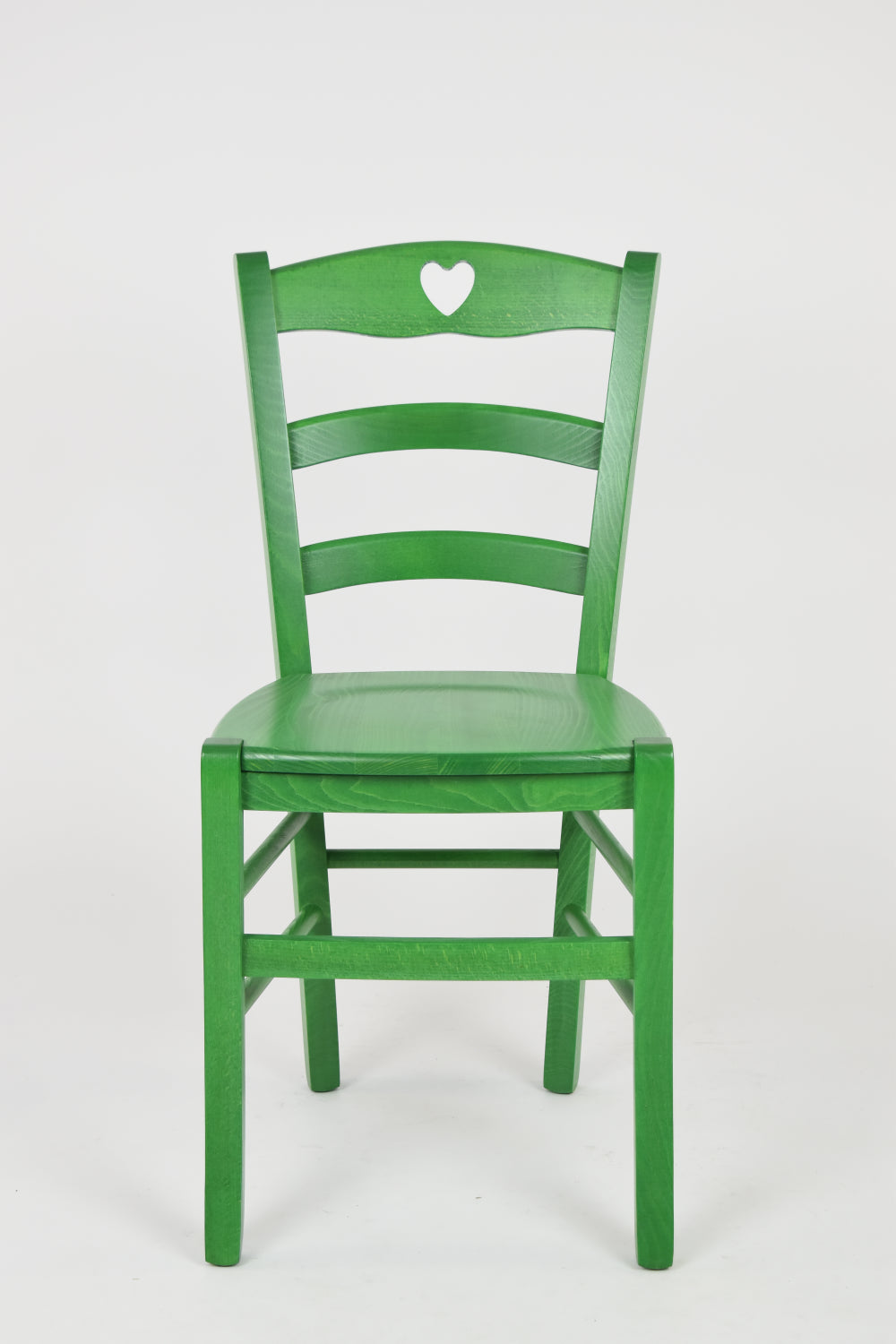 Tommychairs - Set 2 sillas de Cocina y Comedor Cuore, Estructura en Madera de Haya Color anilina Verde y Asiento en Madera