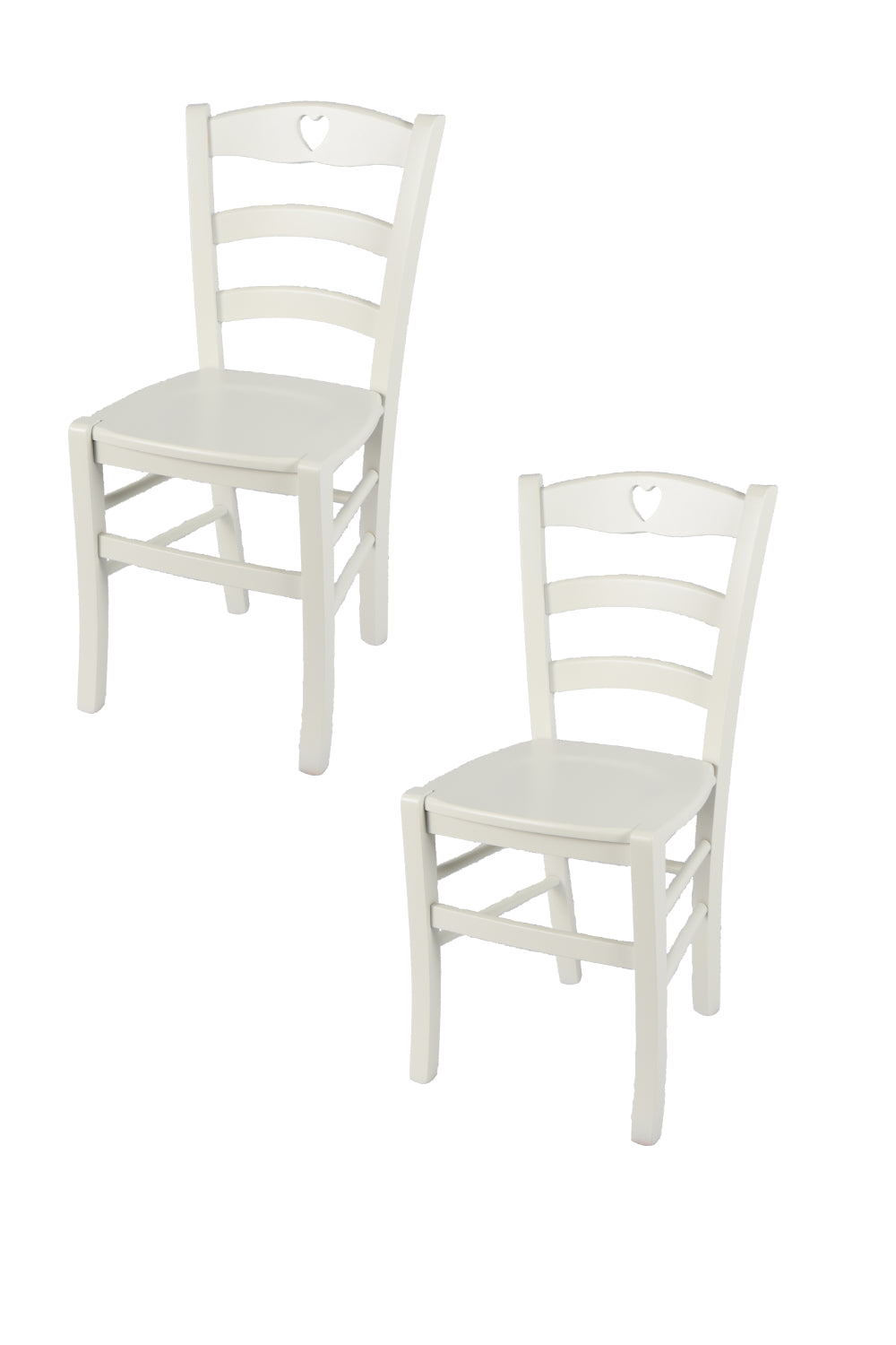 Tommychairs - Set 2 sillas de Cocina y Comedor Cuore, Estructura en Madera de Haya Color Blanco Hielo y Asiento en Madera