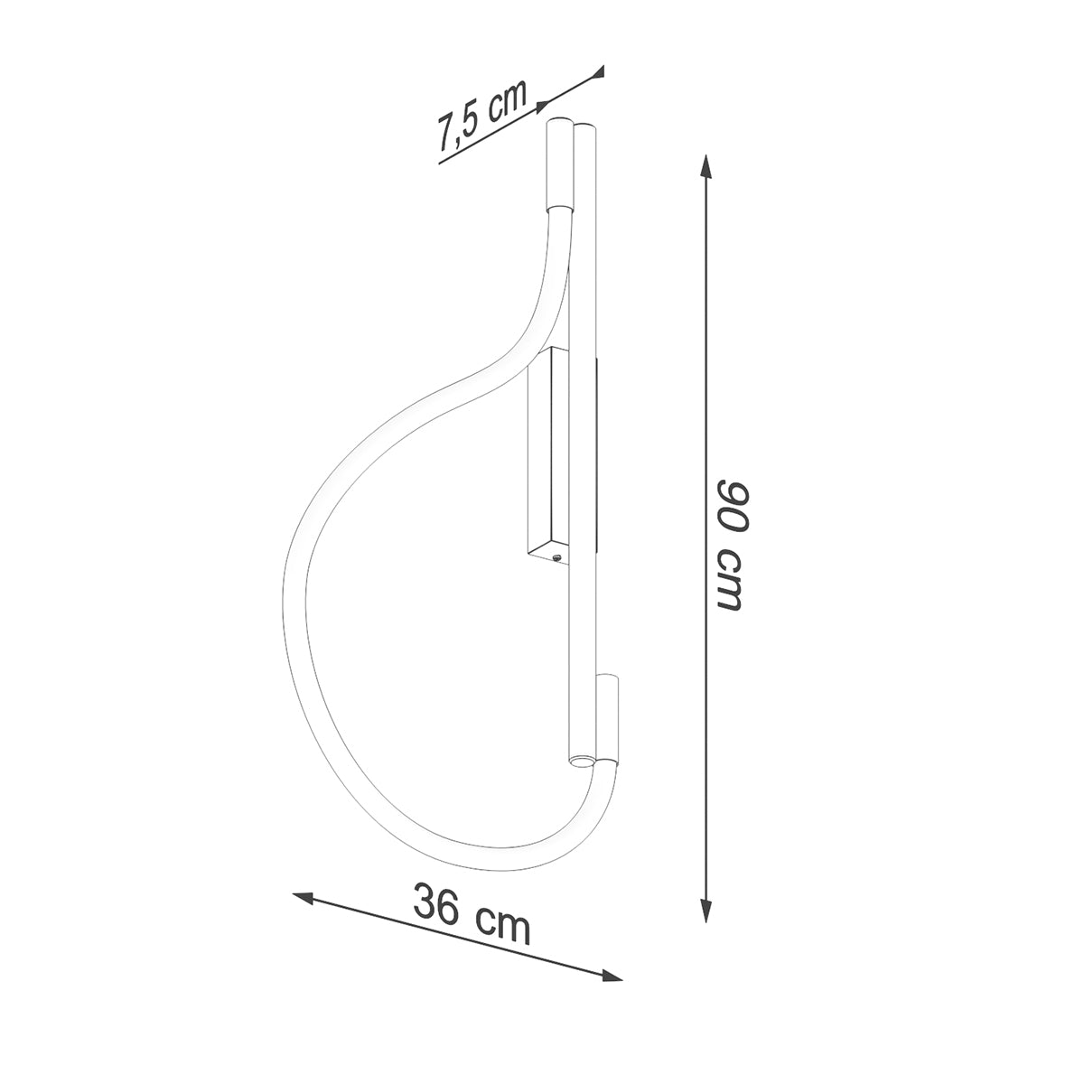 Aplique GALAKSE negro LED 2700-6500K - Sollux