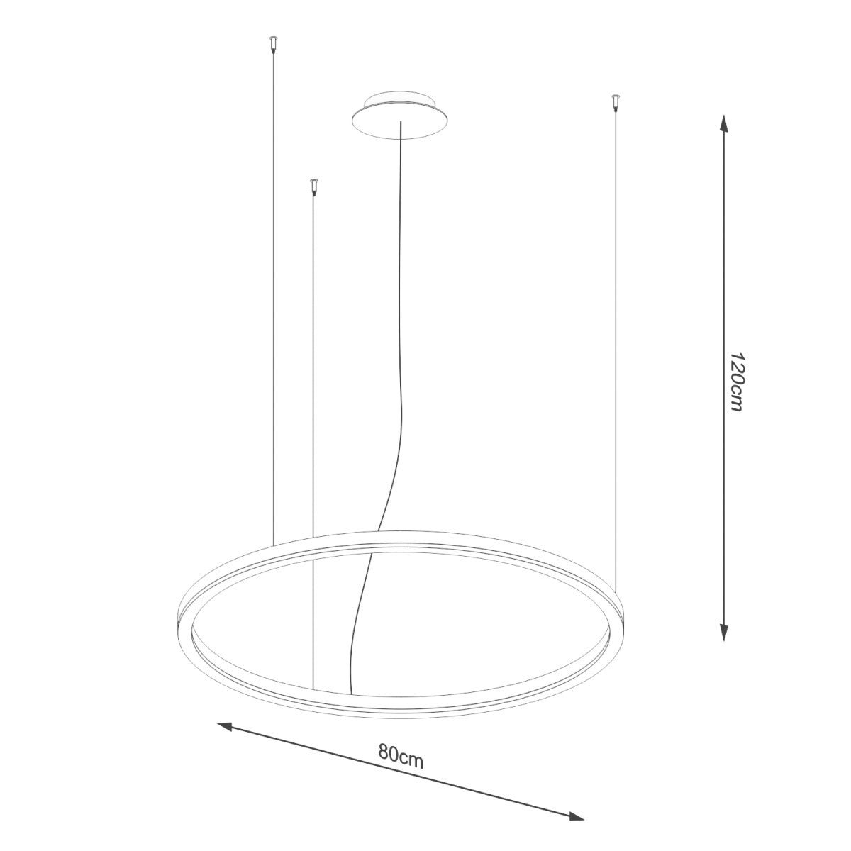 Araña ODA 80 negro LED 3000K - Sollux