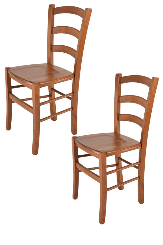 Tommychairs - Set 2 sillas de Cocina y Comedor Venice, Estructura en Madera de Haya Color Cerezo y Asiento en Madera