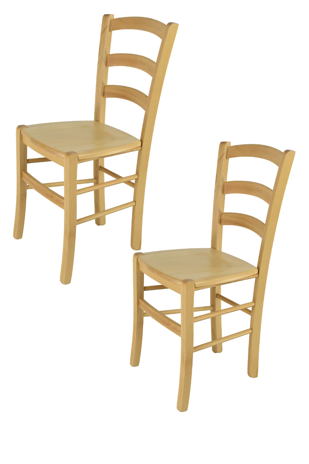 Tommychairs - Set 2 sillas de Cocina y Comedor Venice, Estructura en Madera de Haya Color Natural y Asiento en Madera