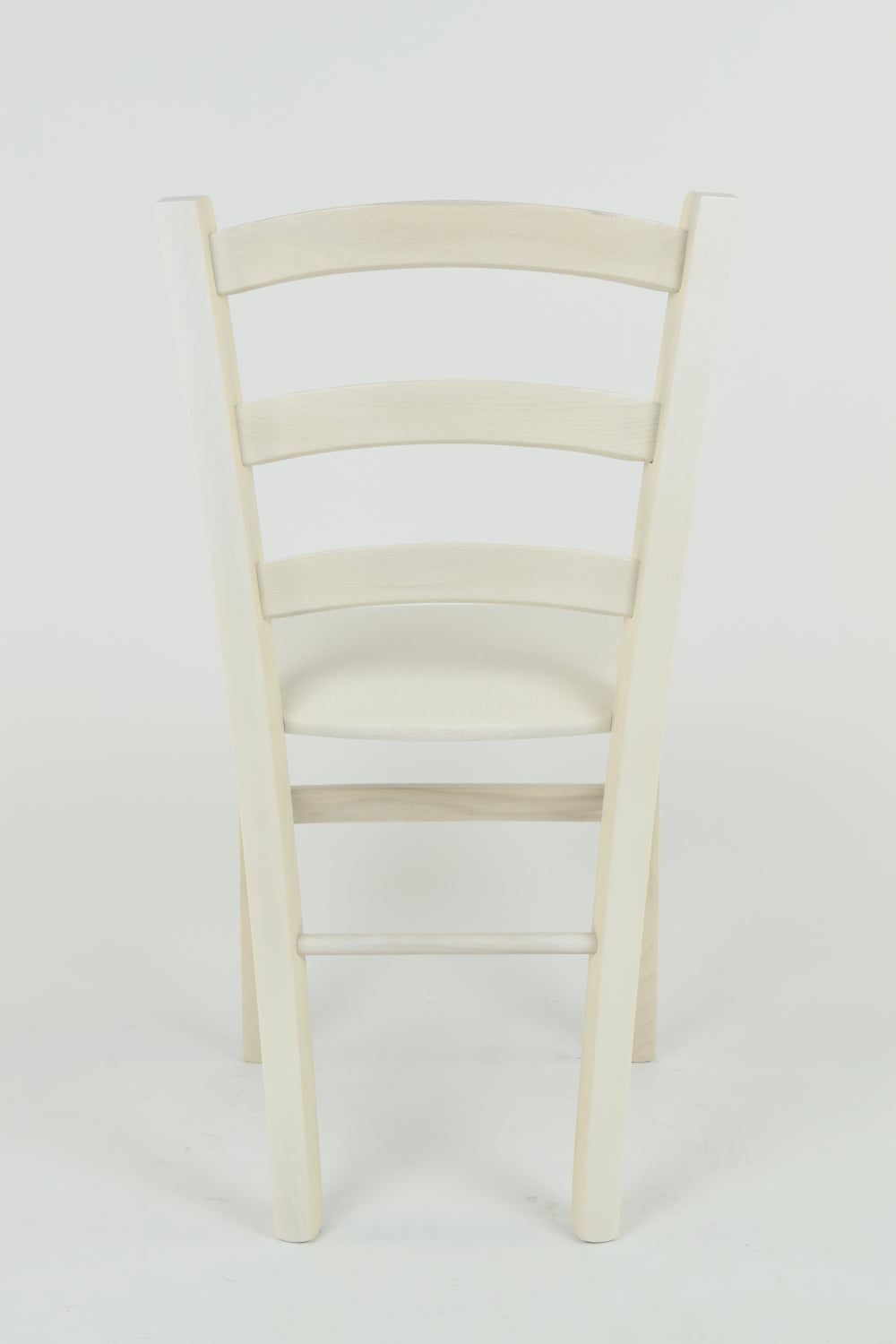Tommychairs - Set 4 sillas de Cocina y Comedor Venice, Estructura en Madera de Haya Color anilina Blanca y Asiento tapizado en Tejido Color Marfil