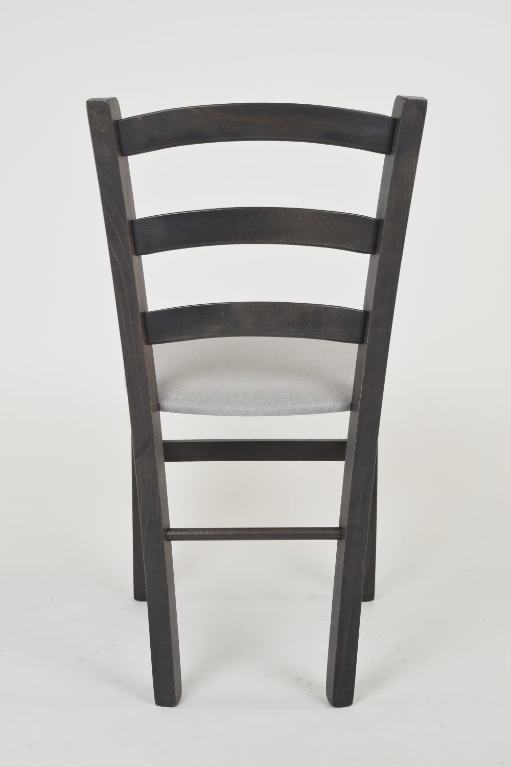 Tommychairs - Set 2 sillas de Cocina y Comedor Venice, Estructura en Madera de Haya anilina Gris Oscuro y Asiento tapizado en Tejido Gris Perla