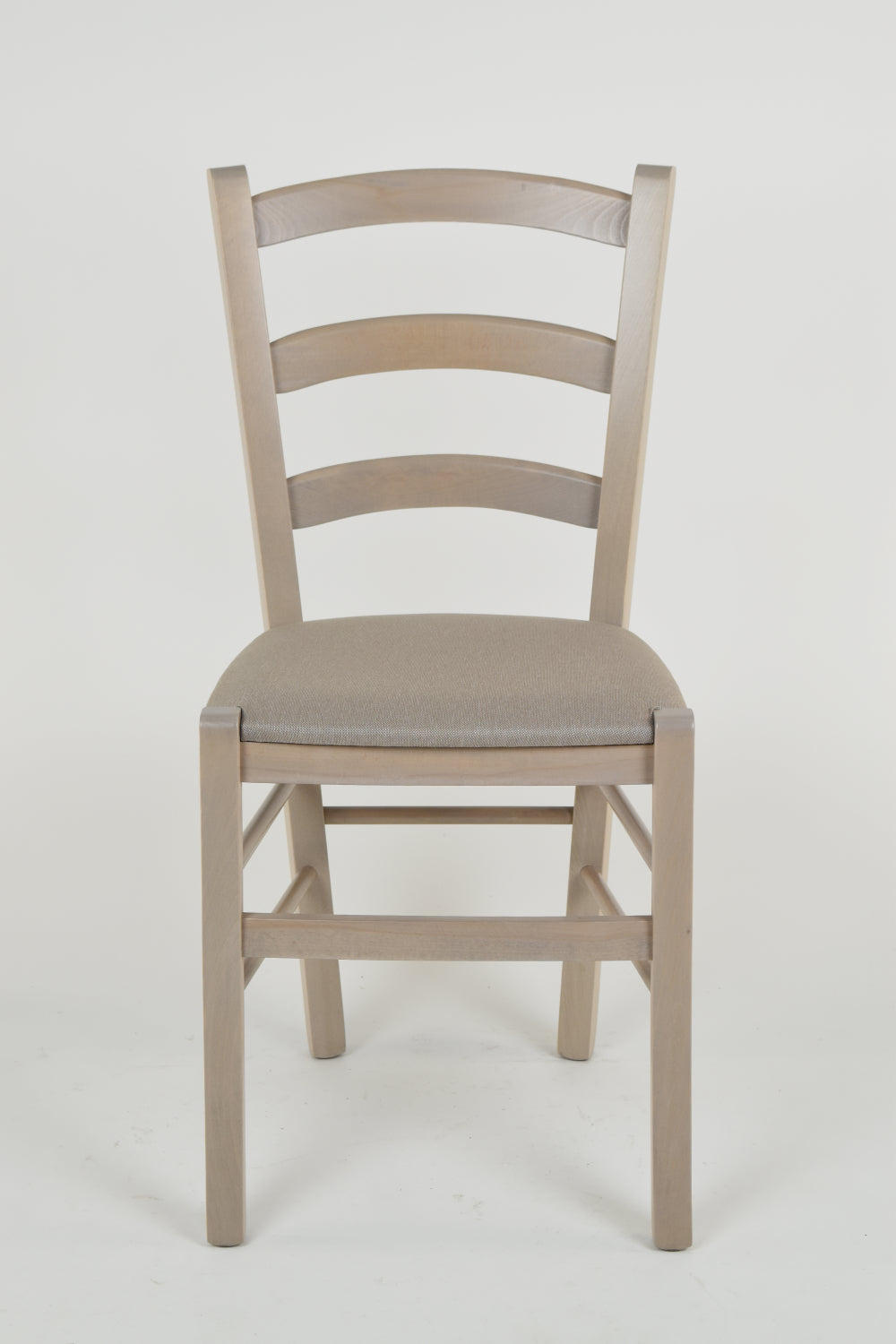 Tommychairs - Set 2 sillas de Cocina y Comedor Venice, Estructura en Madera de Haya anilina Gris Claro y Asiento tapizado en Tejido color Gamuza