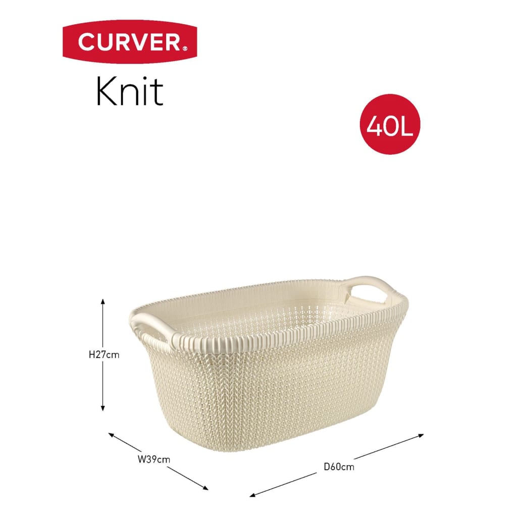 Curver Cesto de ropa sucia Knit 40L blanco crema – Bechester