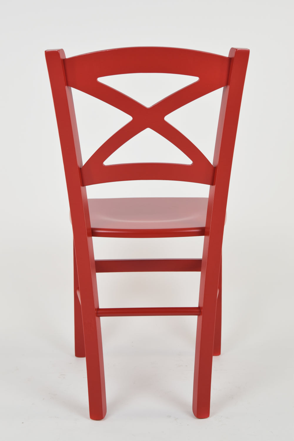 Tommychairs - Set 2 sillas de Cocina y Comedor Cross, Estructura en Madera de Haya lacada Color Rojo y Asiento en Madera