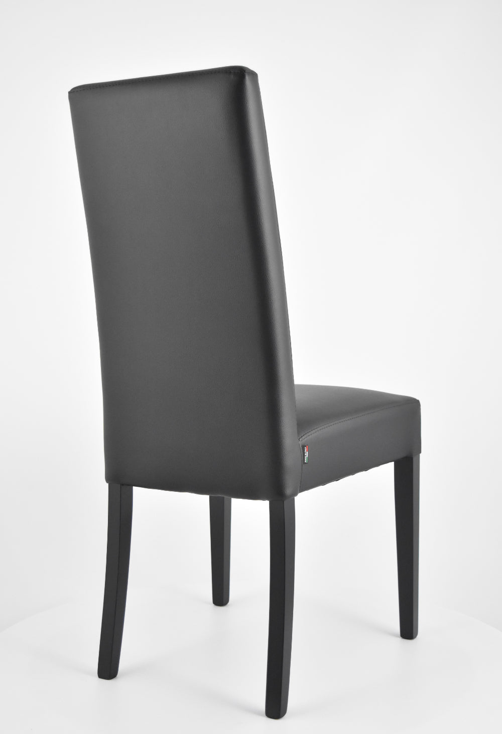 Tommychairs - Set 4 sillas de cocina, comedor, bar y restaurante Gloria, estructura en madera de haya y asiento tapizado en polipiel negro